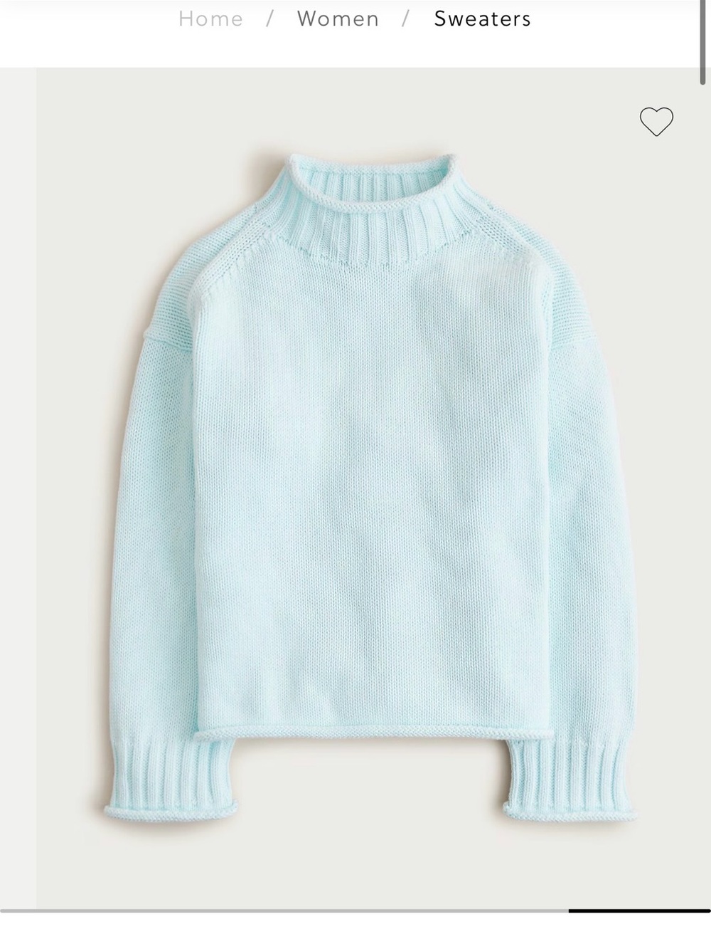 J Crew Light Blue Women’s Rollneck Sweater